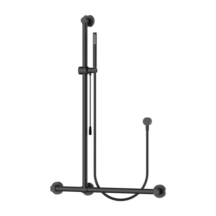 1050mm BK Care Round Stainless Steel Retrofit Sliding Shower On Rail With Care Handle
