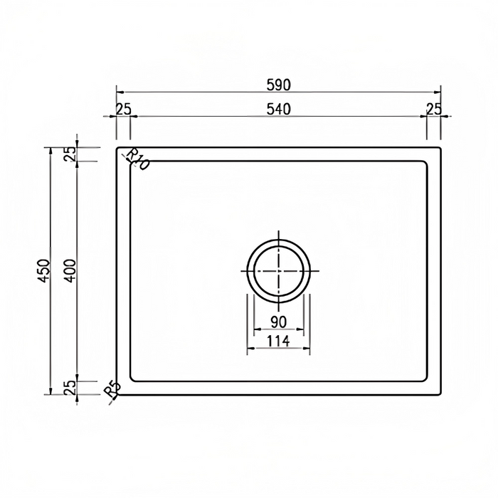 590*450*230mm BK Arcko Granite Matte Black Square Top Mount / Under Mount Single Bowl Laundry Kitchen Sink