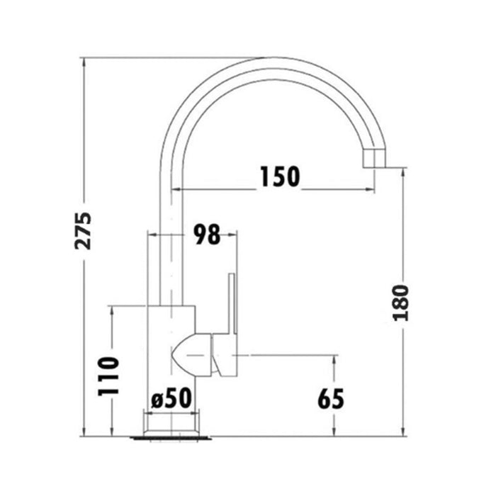 BK RUND Chrome Lead Free Brass Gooseneck Basin Mixer