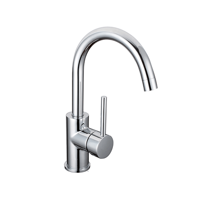 BK RUND Chrome Lead Free Brass Gooseneck Basin Mixer