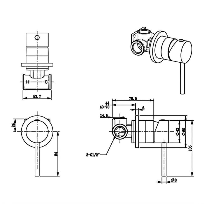 Complete Brushed Bronze Round Premium Bathroom Package - Tapware, Shower Set & Accessories