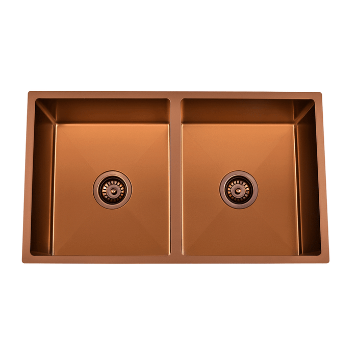 760*440*230mm Arcko LUX Stainless Steel Round Top Mount / Under Mount With Drainer Double Bowls Laundry Kitchen Sink