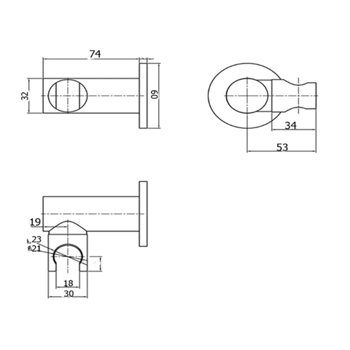 BK Rund Brass Round On Bracket Handheld Showers