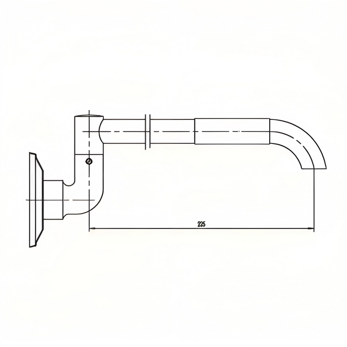225mm BK Wahlen 10 Chrome Brass Laundry Spout