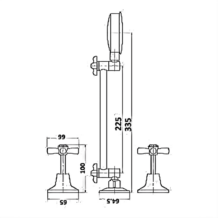 BK Wahlen 10 Chrome Brass Easy Clean Shower Set