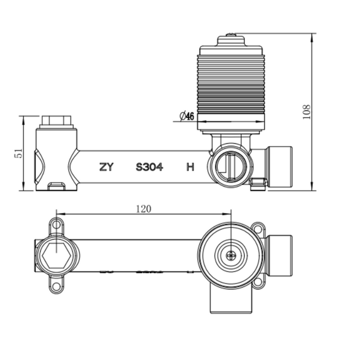 Universal Wall Basin/Bath Mixer With Spout Body
