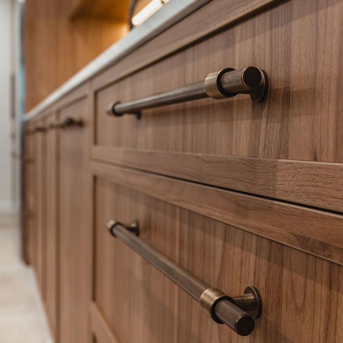 160/320/800mm Momo Belgravia Solid Brass Knurled Bar Pull