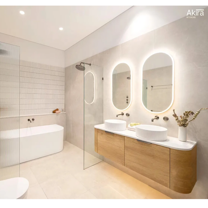 1500*460*450mm OTTI Bondi Natural Oak Cabinet Only and Stone Top Bathroom Wall Hung Vanity - HD reno
