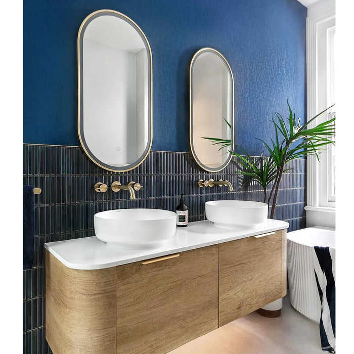 1500*460*450mm OTTI Bondi Natural Oak Cabinet Only and Stone Top Bathroom Wall Hung Vanity - HD reno