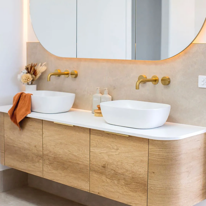 1800*460*450mmOTTI Bondi Natural Oak Cabinet Only and Stone Top Bathroom Wall Hung Vanity - HD reno
