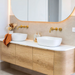1800*460*450mmOTTI Bondi Natural Oak Cabinet Only and Stone Top Bathroom Wall Hung Vanity - HD reno