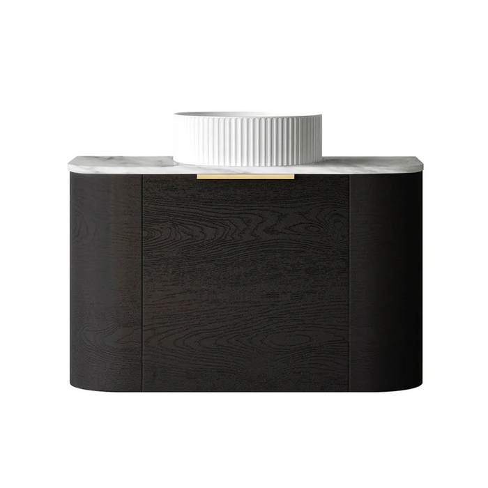 750*460*450mm OTTI Bondi Black Oak Cabinet Only and Stone Top Bathroom Wall Hung Vanity - HD reno