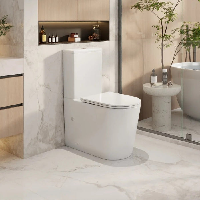 670*360*850mm Mercio Pani Ceramic High Gloss White Rimless Back To Wall Toilet