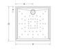 820-1000mm Evo White Polymarble Square Rear Outlet Shower Base - HD reno