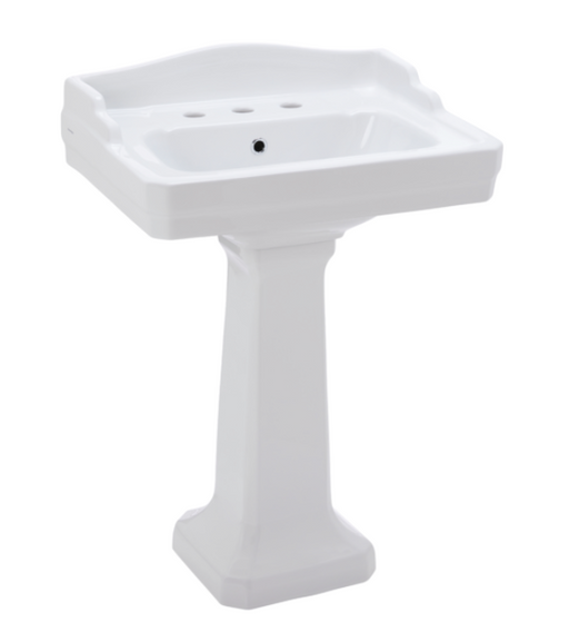 610*455*810mm Ceramic 1 Taphole Wall Basin With Pedestal And Waste - HD reno