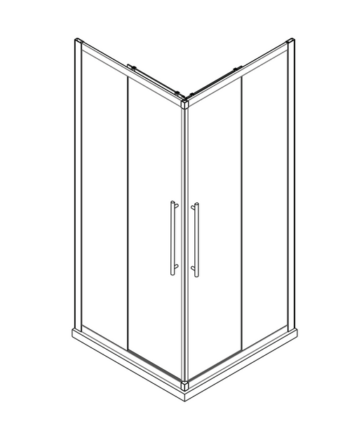 900-1000mm Daintree Chrome Glass Corner Slider Semi-frameless Shower Screens - HD reno