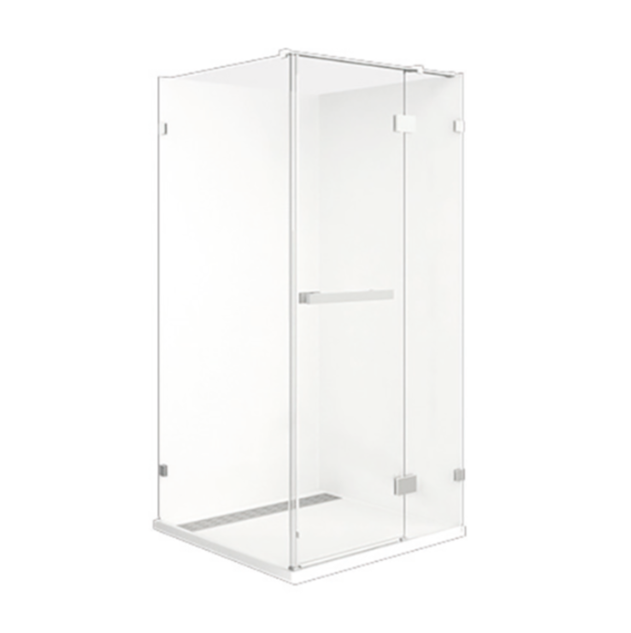900-1200mm Barossa Chrome Toughened Glass Square Pivot Frameless Shower Screens - HD reno