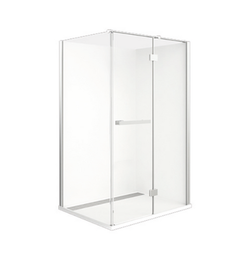 900-1200mm Barossa Chrome Toughened Glass Square Pivot Semi-frameless Shower Screens - HD reno