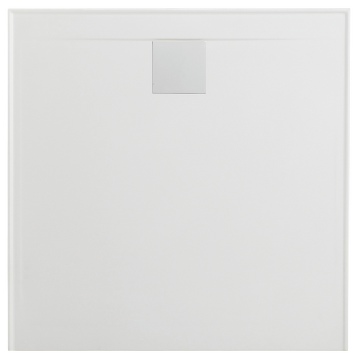 900-1220mm Marbletrend New Flinders White Marbelite Square Rear Outlet Shower Base - HD reno