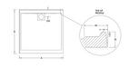 900-1220mm Marbletrend New Flinders White Marbelite Square Rear Outlet Shower Base - HD reno
