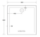 900-1200mm Marbletrend Flinders SMC White Rectangular Rear Outlet Shower Base