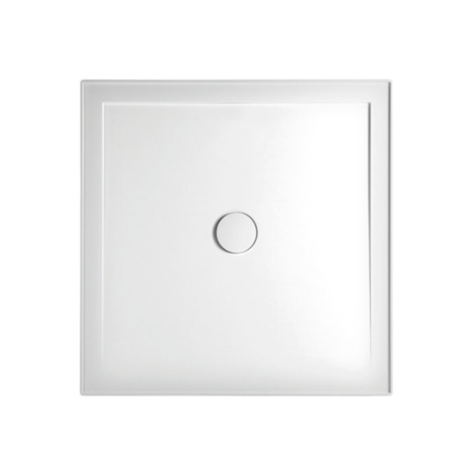 900-1200mm Marbletrend Flinders SMC White Rectangular Rear Outlet Shower Base - HD reno