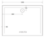 900-1200mm Marbletrend Flinders SMC White Rectangular Rear Outlet Shower Base