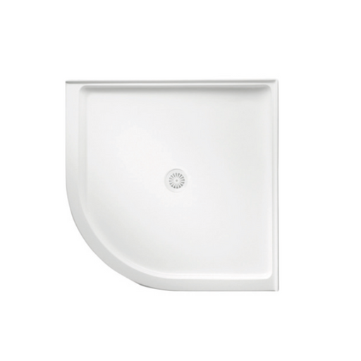 914-1000mm Marbletrend Flinders White Polymarble Curved Front Corner Shower Base - HD reno