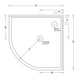 914-1000mm Marbletrend Flinders White Polymarble Curved Front Corner Shower Base - HD reno