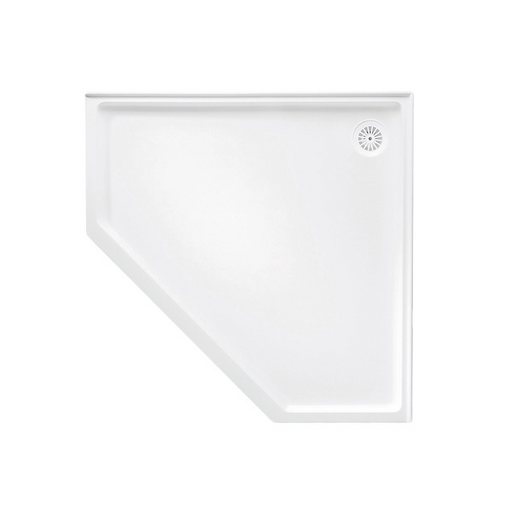914-1200mm Marbletrend Flinders White Polymarble Diamond Straight Front Corner Shower Base - HD reno