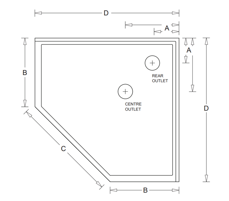 914-1200mm Marbletrend Flinders White Polymarble Diamond Straight Front Corner Shower Base - HD reno