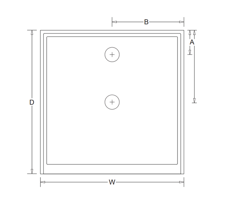 760-1800mm Marbletrend Flinders White Polymarble Rectangular Shower Base