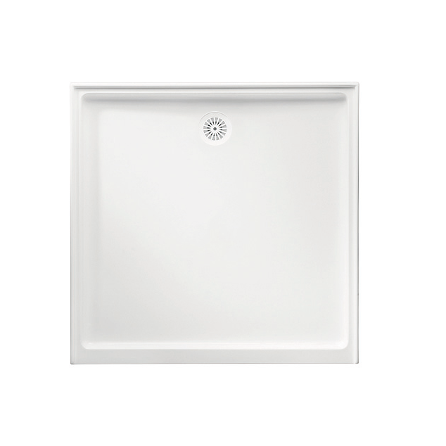 760-1000mm Marbletrend Flinders White Polymarble Square Shower Base - HD reno