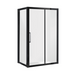 900-1500mm Corsica Chrome & Black Glass Square Slider Framed Shower Screens - HD reno