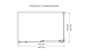 900-1500mm Corsica Chrome & Black Glass Square Slider Framed Shower Screens - HD reno