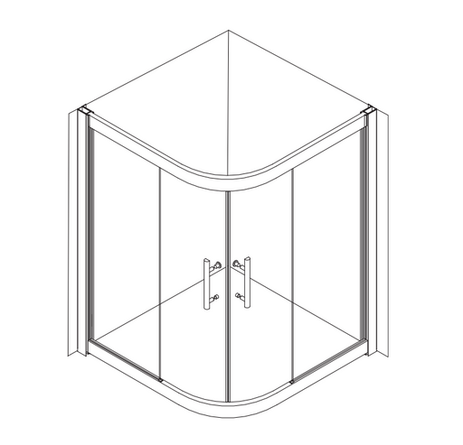 914-1000mm Daintree Chrome Glass Curved Slider Framed Shower Screens - HD reno