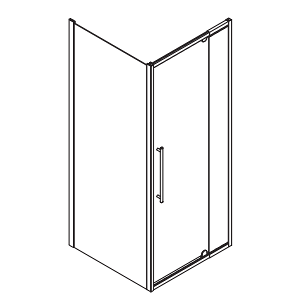 820-1500mm Marbletrend New Flinders Chrome & Black Glass Square Pivot Shower Screens - HD reno