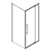 820-1500mm Marbletrend New Flinders Chrome & Black Glass Square Pivot Shower Screens - HD reno
