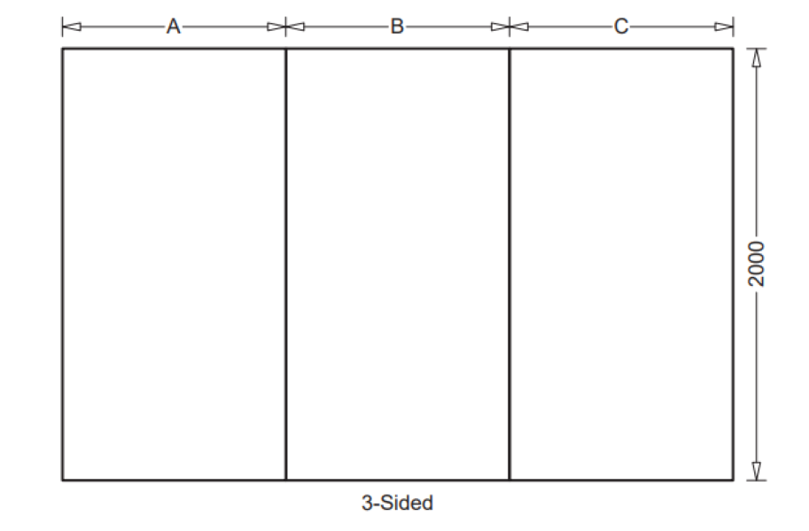 820-1500mm Standard White Acrylic 1-3 Sided Shower Wall