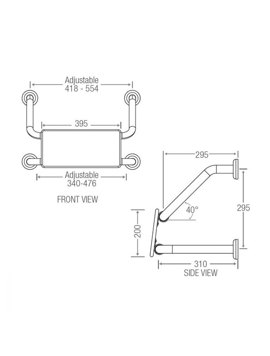Wall Mounted Backrest Stainless Steel