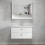 900*460*550mm Boston Matt White High Moisture Resistant Plywood/Polyurethane Wall Hung Vanity - HD reno