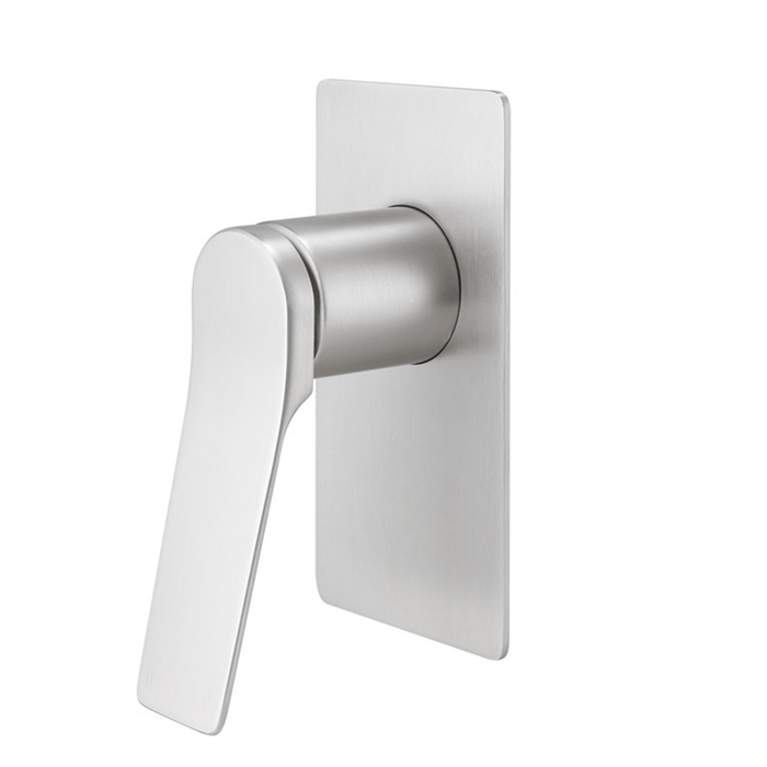 Aquaperla Rushy Brushed Nickel Solid Brass Square With Spout Wall Mixer