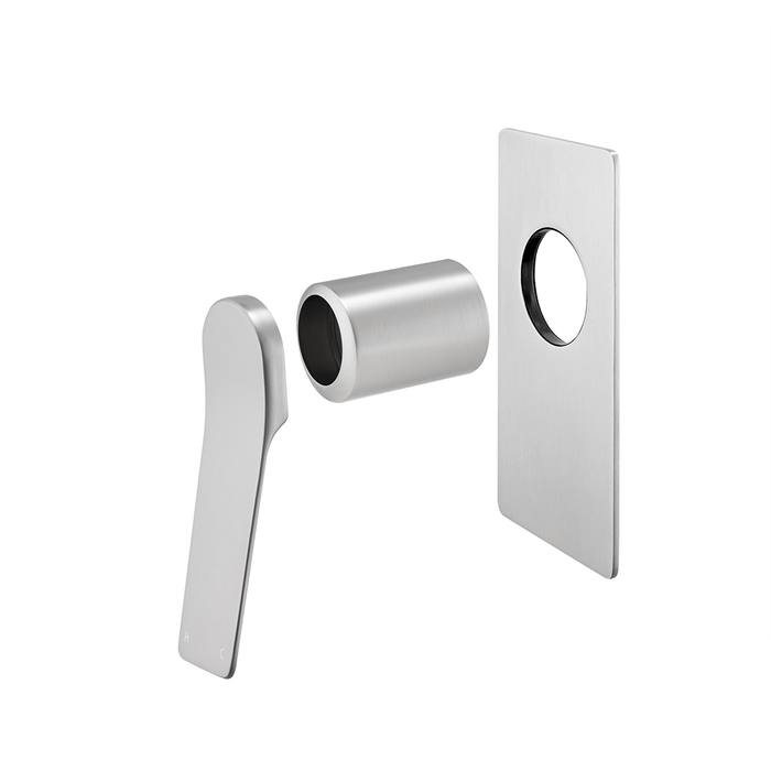 Aquaperla Rushy Brushed Nickel Solid Brass Square With Spout Wall Mixer