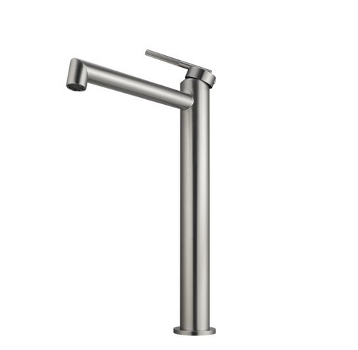 CADDENCE Series Brushed Nickel Round Tall Basin Mixer - HD reno