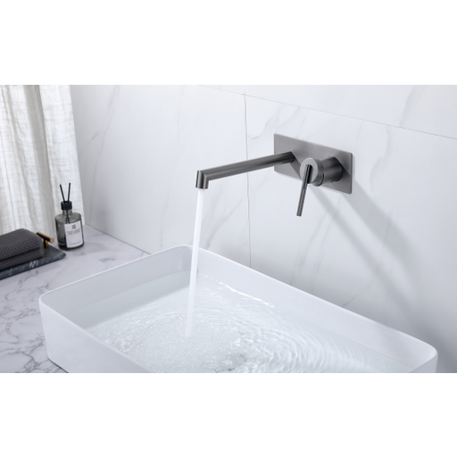CADDENCE Series Brushed Nickel Wall Mixer with Spout - HD reno