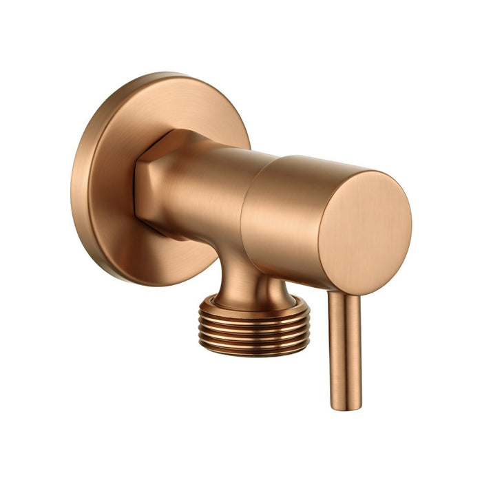 Aquaperla Round Solid Brass 1/4 Turn Bathroom Washing Machine Stops