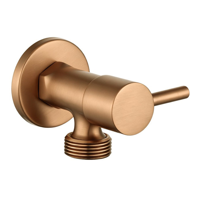 Aquaperla Round Solid Brass 1/4 Turn Bathroom Washing Machine Stops