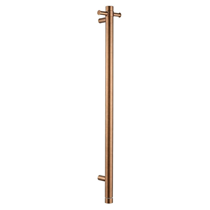 950mm Aquaperla Round Vertical Single Electric Heated Towel Rail With Timer