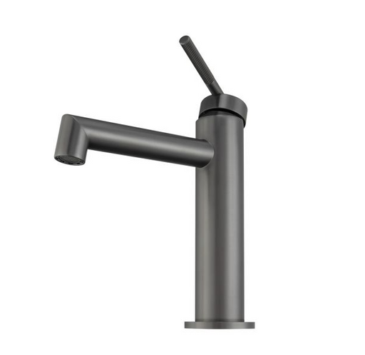 CADDENCE Series Brushed Gun Metal Grey Round Basin Mixer - HD reno