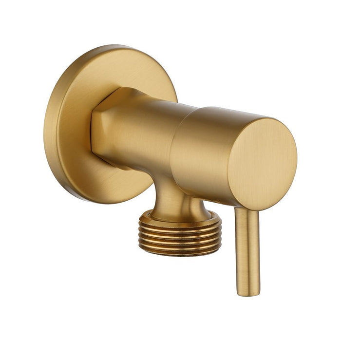 Aquaperla Round Solid Brass 1/4 Turn Bathroom Washing Machine Stops